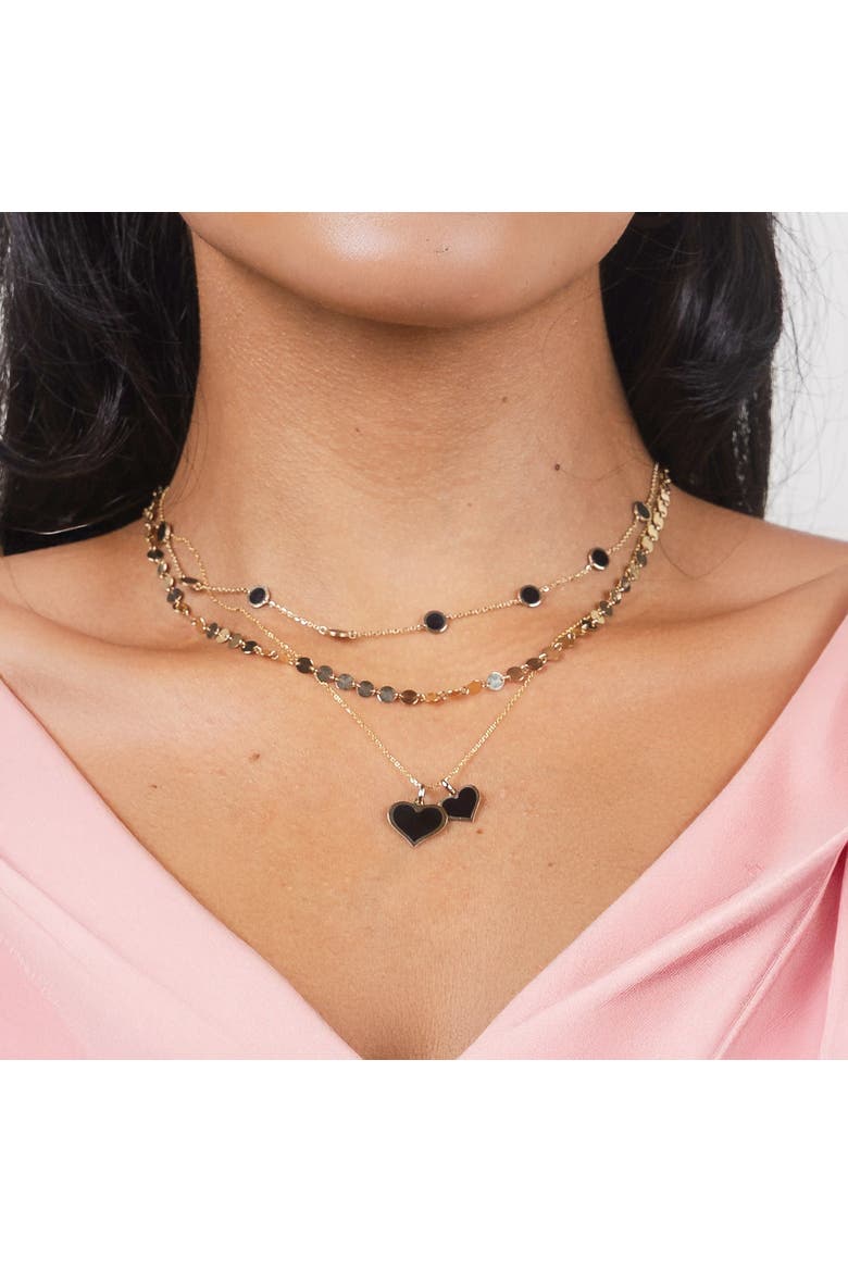 Onyx Heart Charm, Alternate, color, Onyx