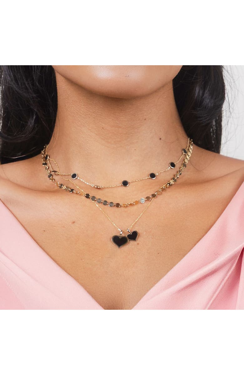 The Lovery Fine Jewelry Onyx Bubble Chain Necklace, Alternate, color, Onyx