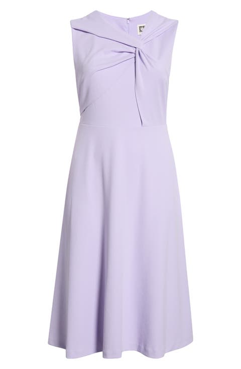 Twist Neck A-Line Midi Dress (Plus)
