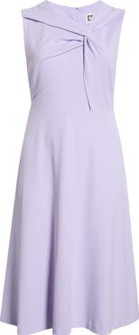Anne Klein Twist Neck A-Line Midi Dress
