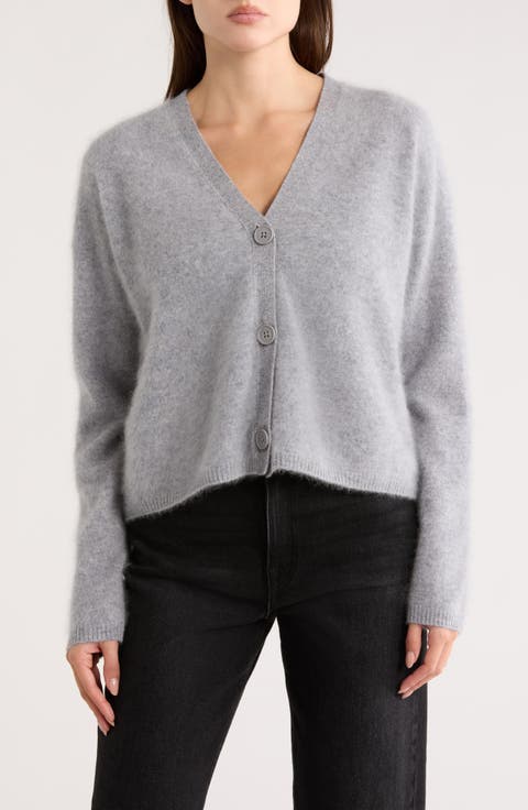 Brushed Cashmere V-Neck Cardigan