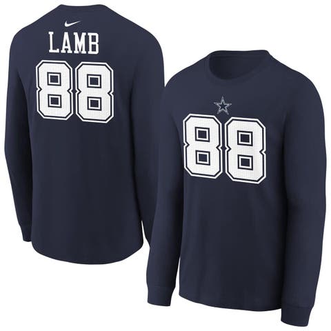 Youth Nike CeeDee Lamb Navy Dallas Cowboys Player Name 
Number Long Sleeve T-Shirt