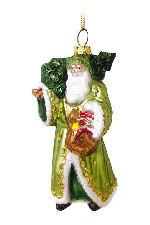Spirit Of The Forest Father Santa Glass Ornament