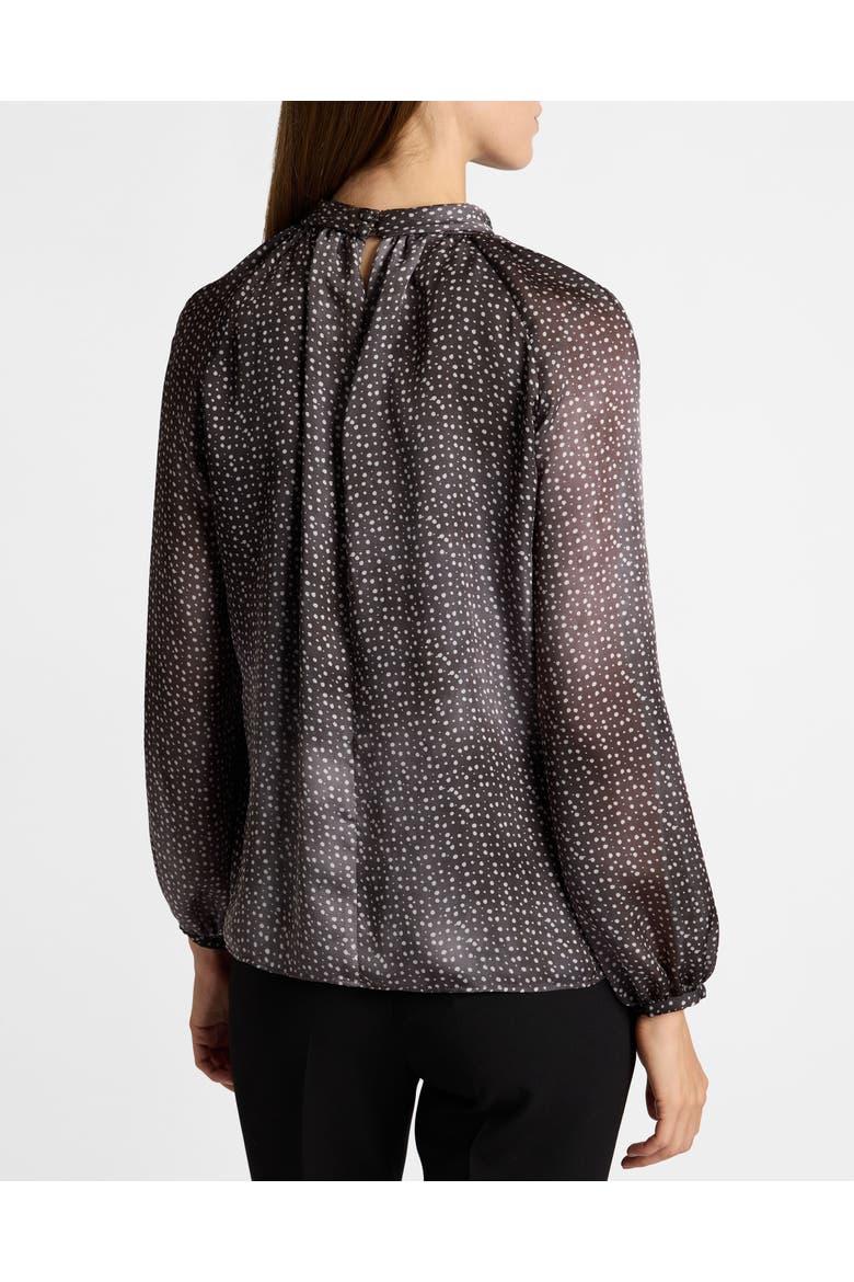 Dakota Mock Neck Printed Blouse, Alternate, color, Onyx