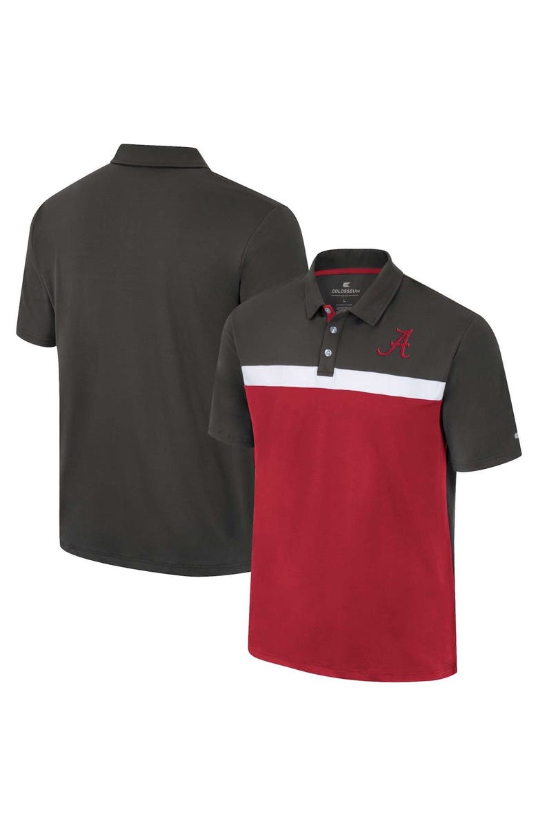 COLOSSEUM Men's Colosseum Charcoal Alabama Crimson Tide Two Yutes Polo, Main, color, Charcoal