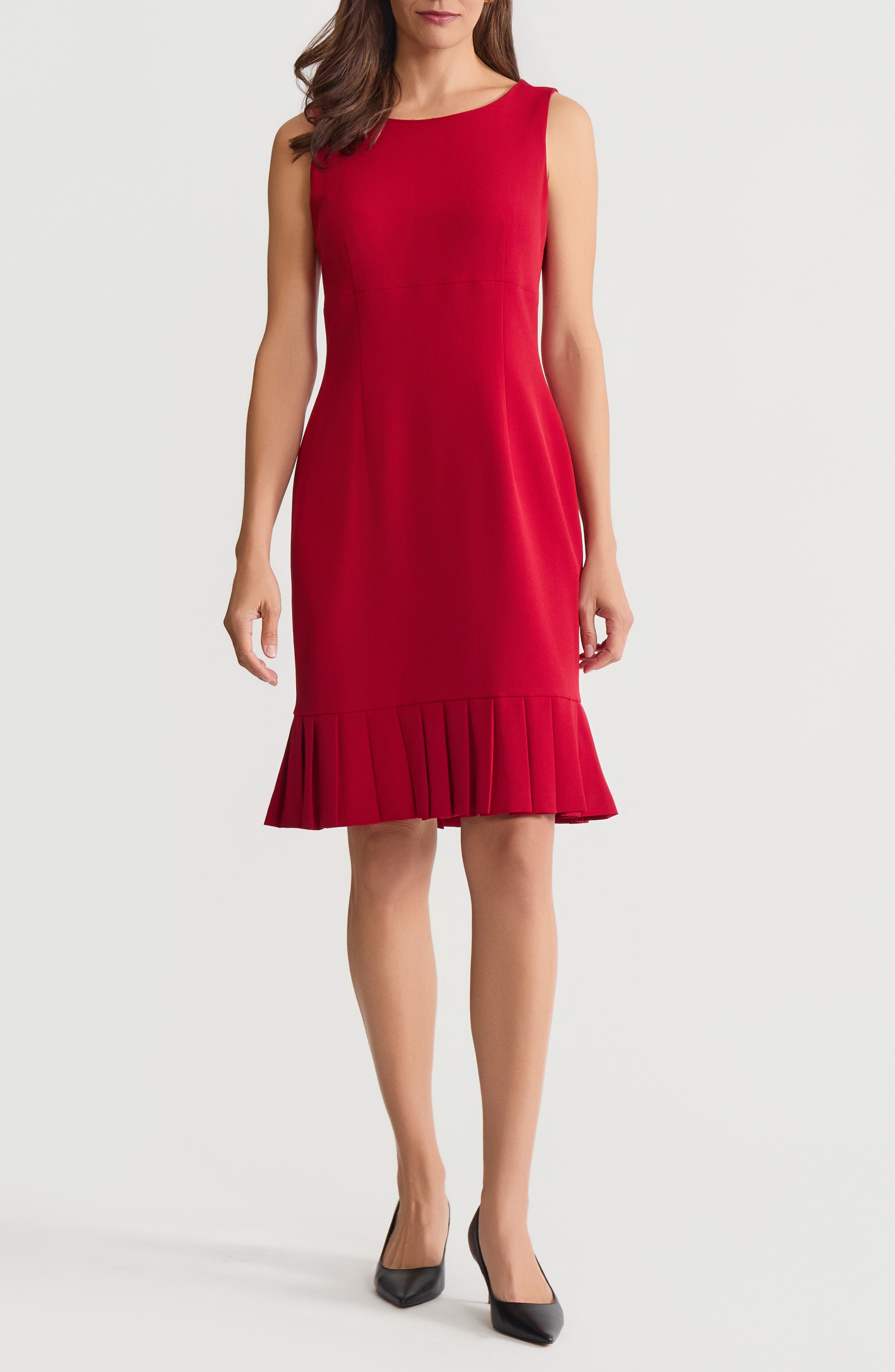 Pleat Hem Sleeveless Sheath Dress - image 3