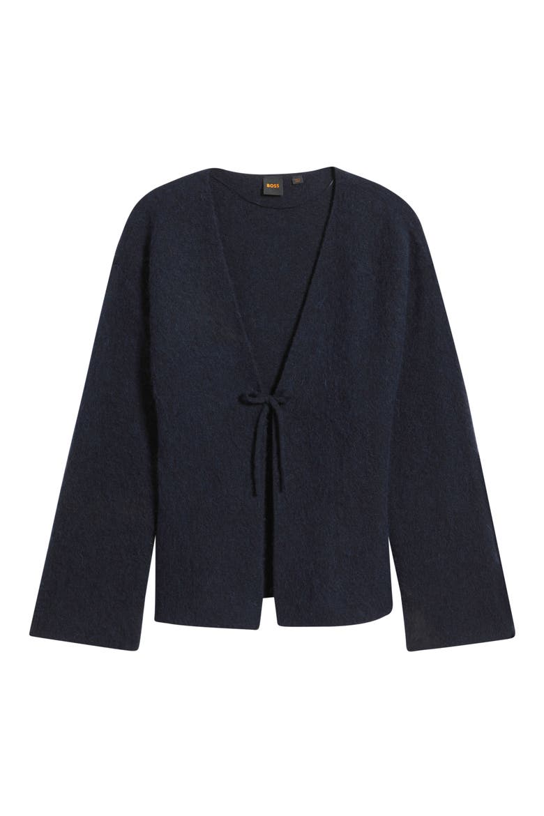 Farfal Tie Front Cardigan, Alternate, color, DK BU