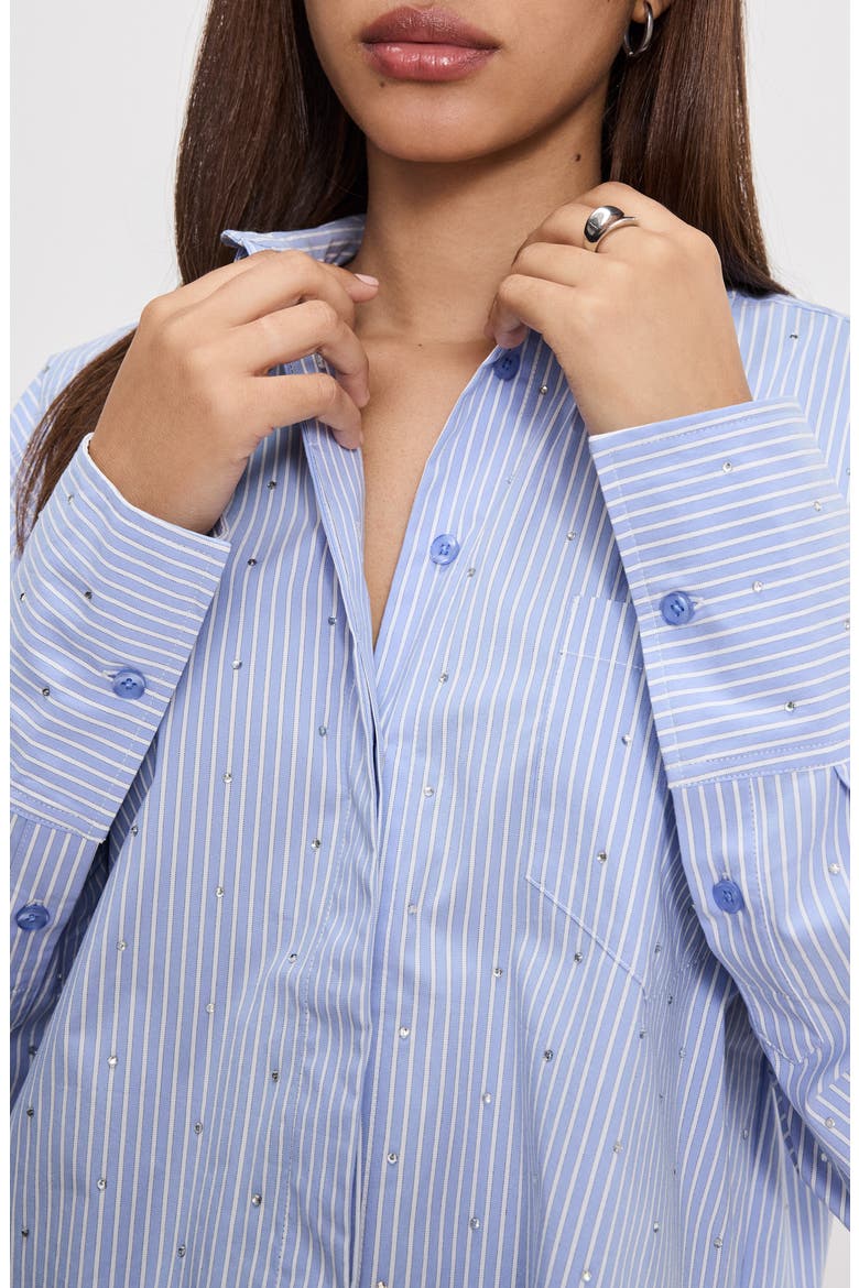 Rhinestone Poplin Shirt, Alternate, color, HOT GIRL STRIPE001