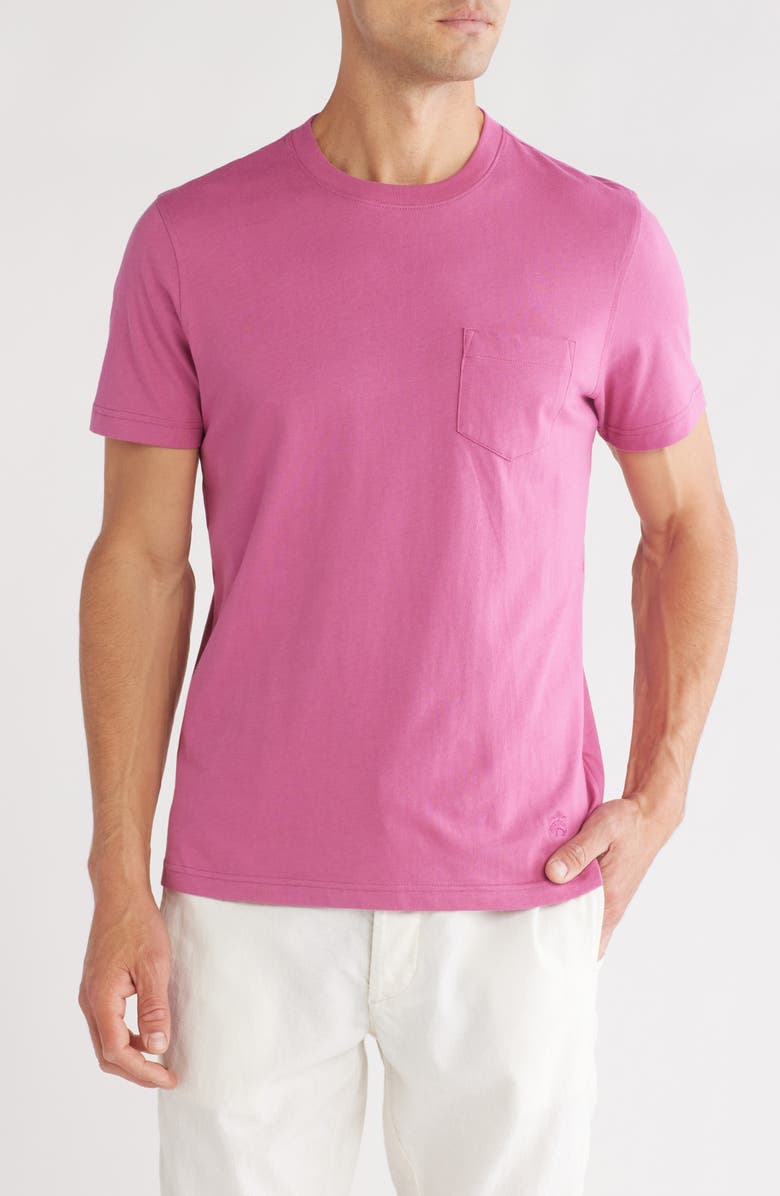 Brooks Brothers Cotton Jersey Pocket T-Shirt, Main, color, Red Violet