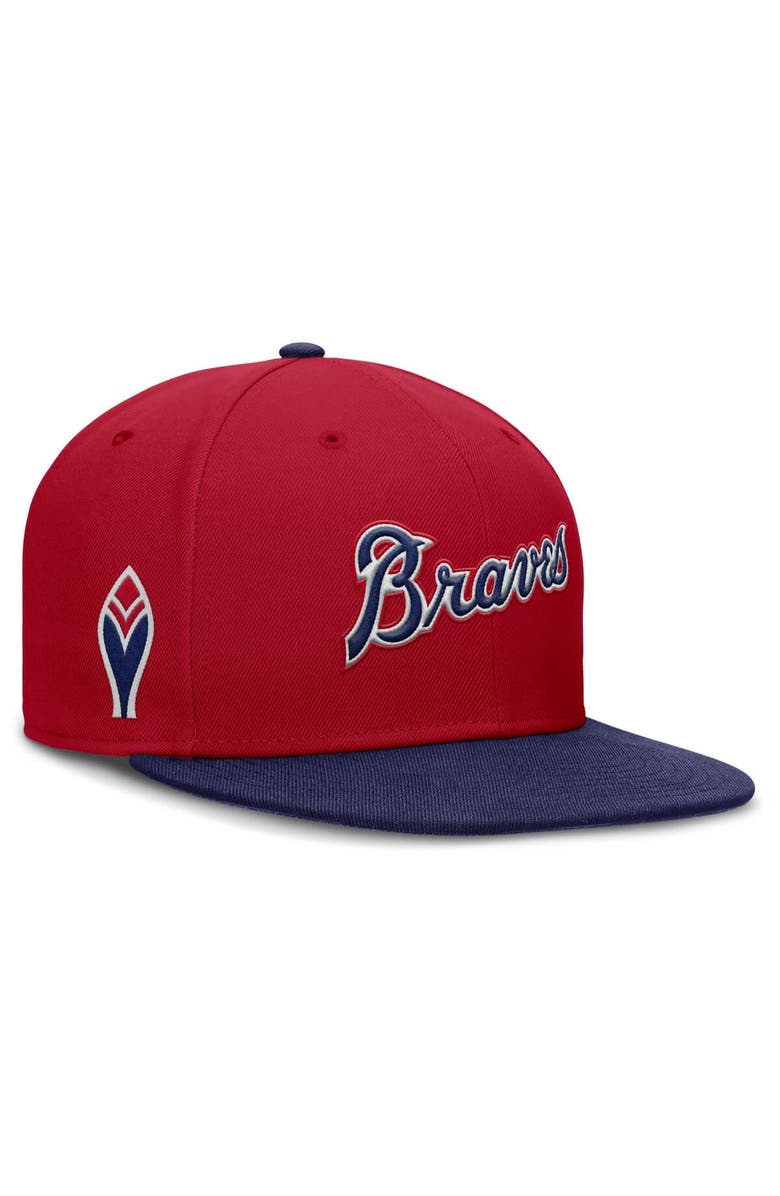Nike Men's Nike Red Atlanta Braves True Performance Fitted Hat, Alternate, color, 