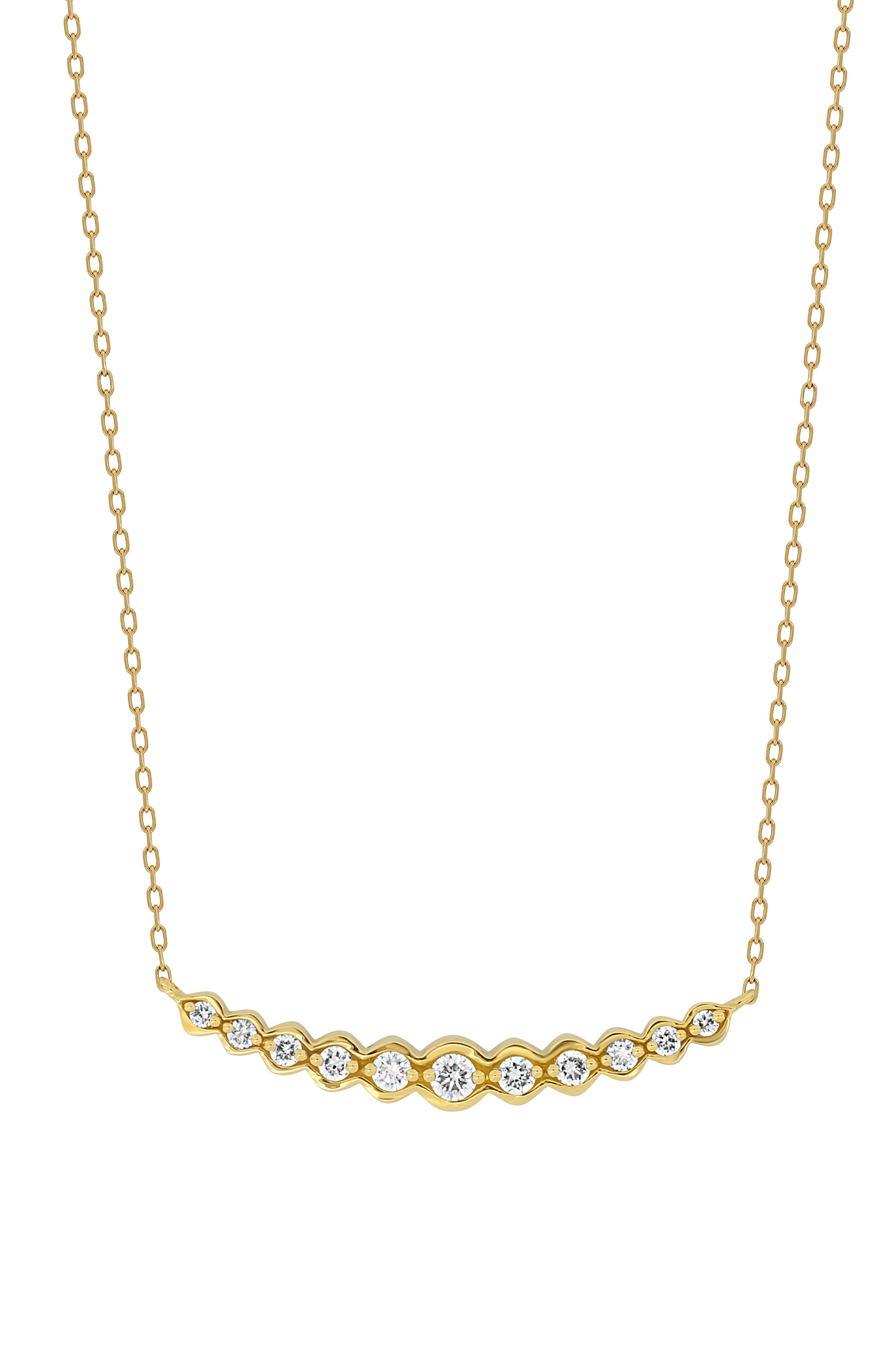 Bony Levy Florentine Diamond Bar Necklace