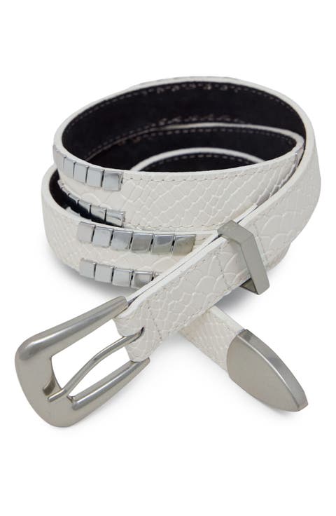 Embossed Scale Leather Belt