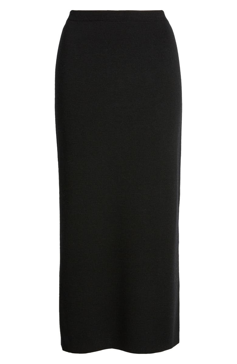 Eileen Fisher Merino Wool Pencil Skirt, Alternate, color, Black