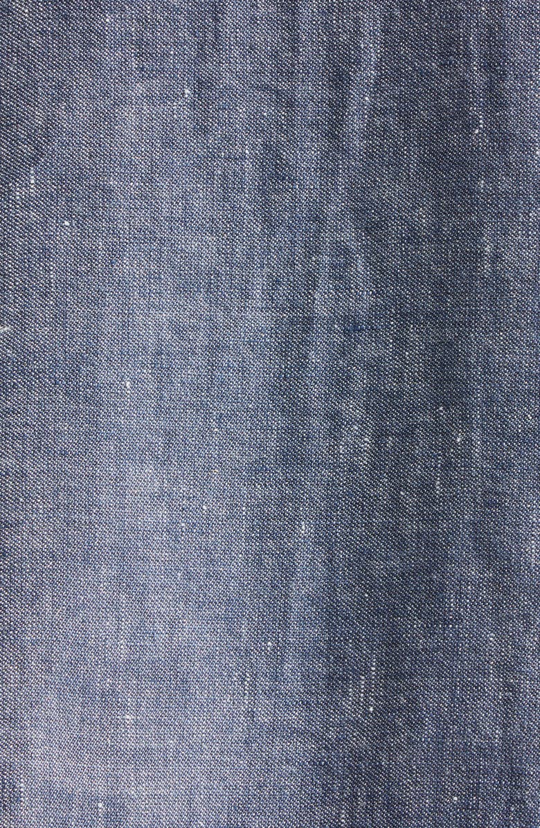 Eleventy Linen Blend Button-Up Shirt, Alternate, color, 11 Blue