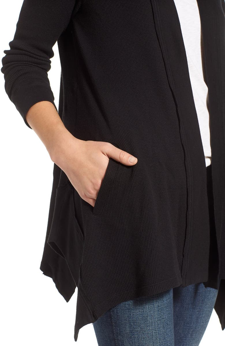 Splendid Waffle Knit Open Front Cardigan, Alternate, color, 