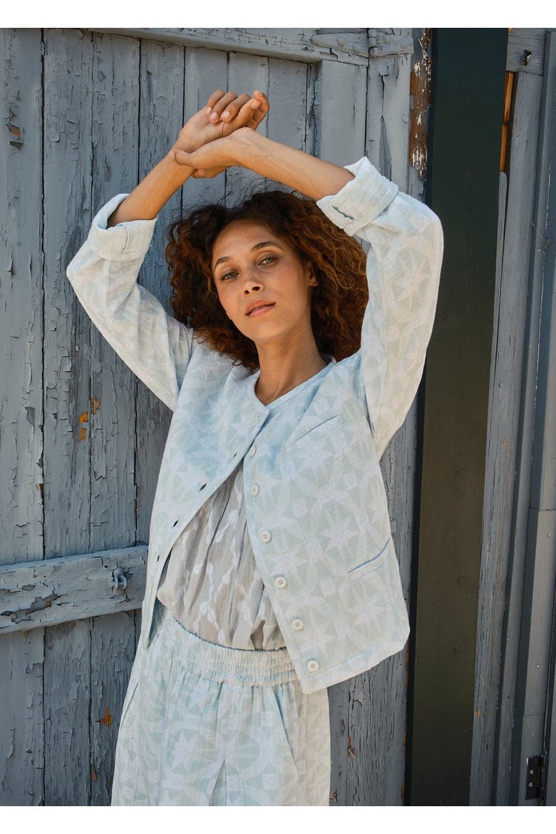 Maira Crew Neck Cardigan, Alternate, color, Calm