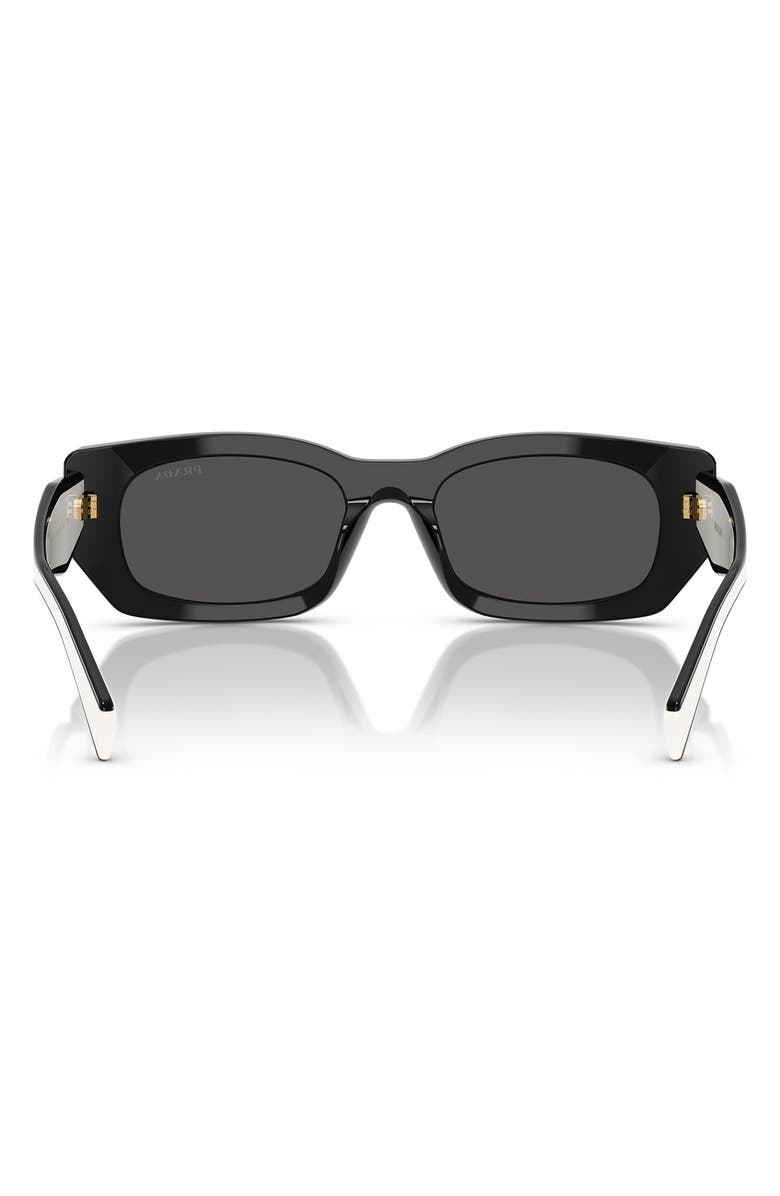 Prada 53mm Pillow Square Polarized Sunglasses, Alternate, color, Black