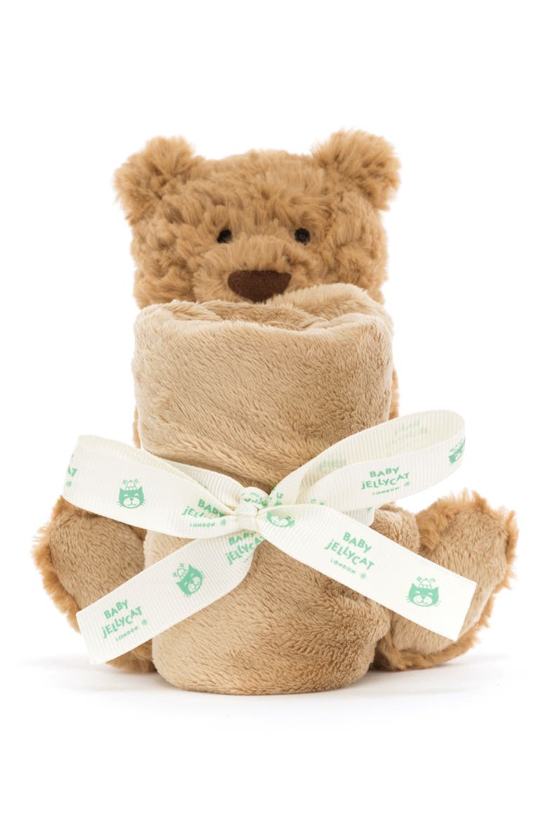 Bartholomew Bear 5-Inch Plushie & Soother Blanket, Alternate, color, BROWN