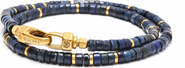 Nialaya Lapis Heishi Lock Wrap Bracelet