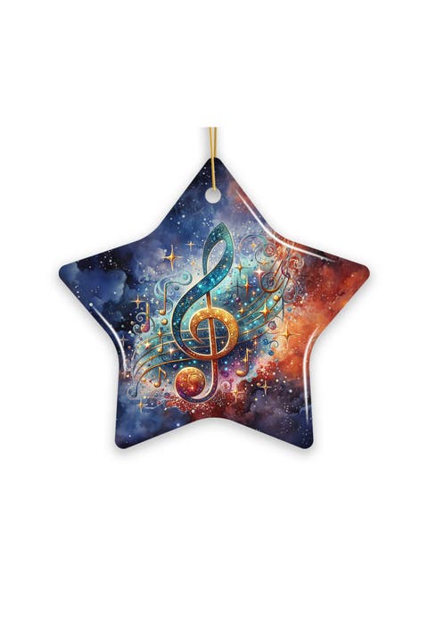 Cosmic Treble Clef Star Ornament