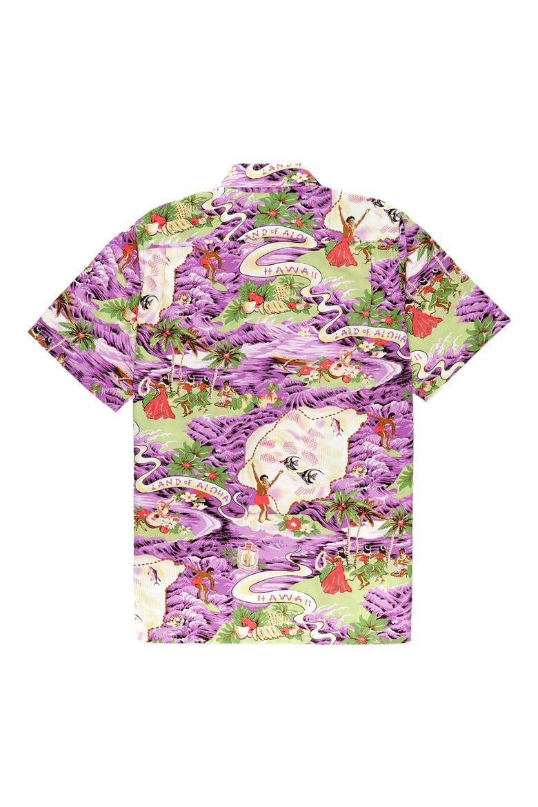 Tropical Hawaiian Short Sleeve Shirt, Alternate, color, Violet