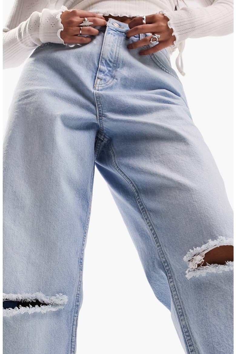 Ripped Relaxed Mom Jeans, Alternate, color, LIGHT BLUE