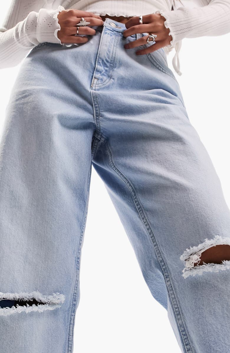 ASOS DESIGN Ripped Relaxed Mom Jeans, Alternate, color, 