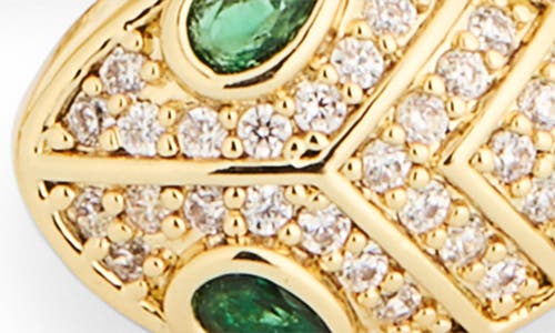 Eye Candy Los Angeles Esther Cubic Zirconia Snake Cuff Bracelet In Gold