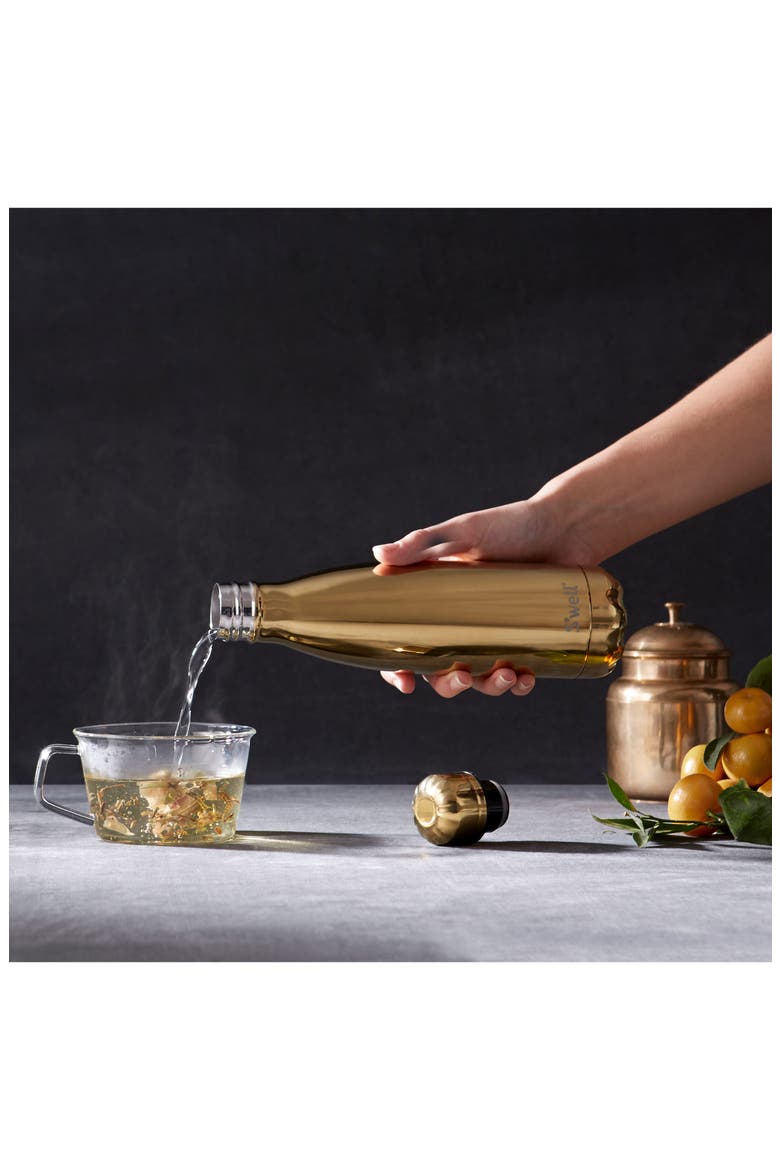 'Metallic Collection - Yellow Gold' Stainless Steel Water Bottle, Alternate, color, YELLOW GOLD