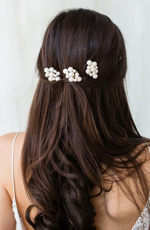 Ataya Set of 3 Faux Pearl Hair Combs (Nordstrom Exclusive)