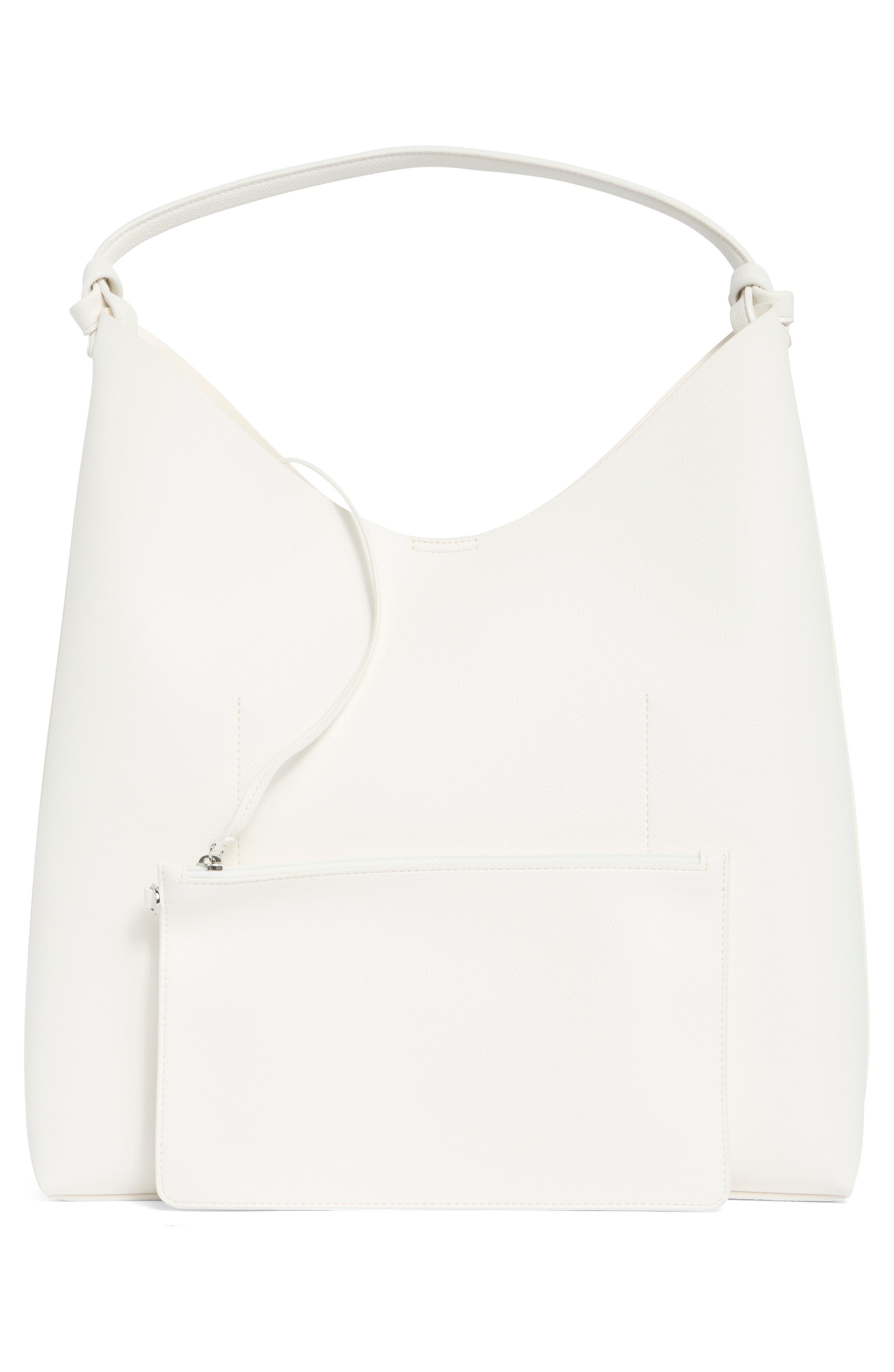 DKNY Paula Hobo Bag with Pouch, Alternate, color, Marshmallow