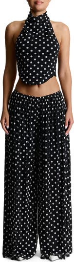 Polka Dot Halter Crop Top
