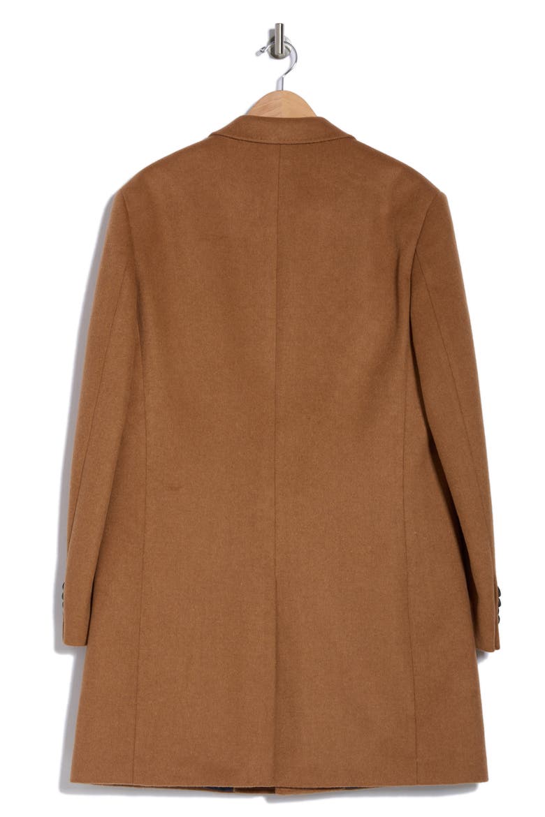 Wool Blend 3-Button 3/4 Length Top Coat, Alternate, color, CAMEL