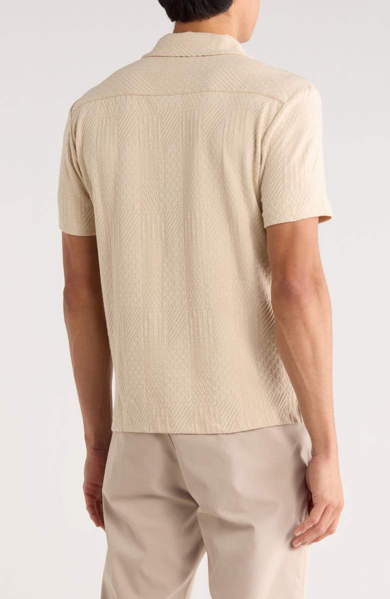 Cactus Man Relaxed Fit Textured Camp Shirt, Alternate, color, Sand