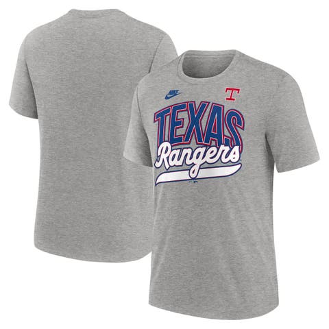 Men's Nike Heather Gray Texas Rangers Cooperstown Collection Retro Tri-Blend T-Shirt
