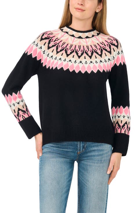Fair Isle Funnel Neck Sweater