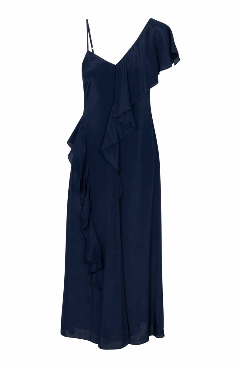 Rebecca Taylor Irie Silky Dress, Alternate, color, Navy