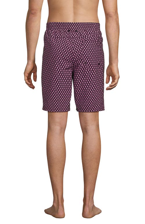 Lands' End 9" Volley Hydroliner Swim Trunks In Midnight Plum Geo