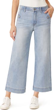 CURVE APPEAL French Riviera 27-Inch High Rise Crop Wide Leg Jeans