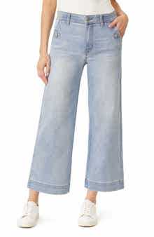 CURVE APPEAL French Riviera 27-Inch High Rise Crop Wide Leg Jeans