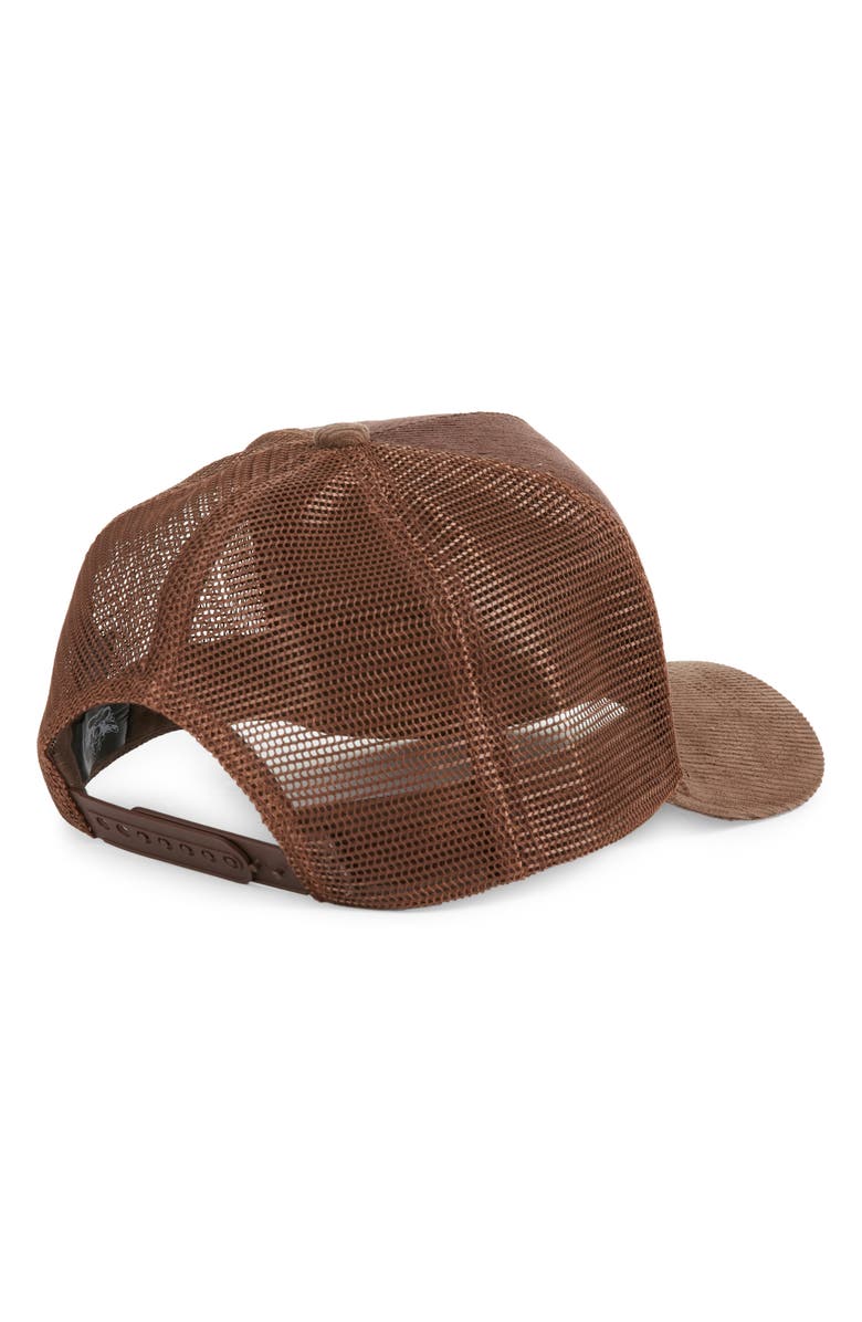 BOYS LIE Dark Chocolate Corduroy Trucker Hat, Alternate, color, 