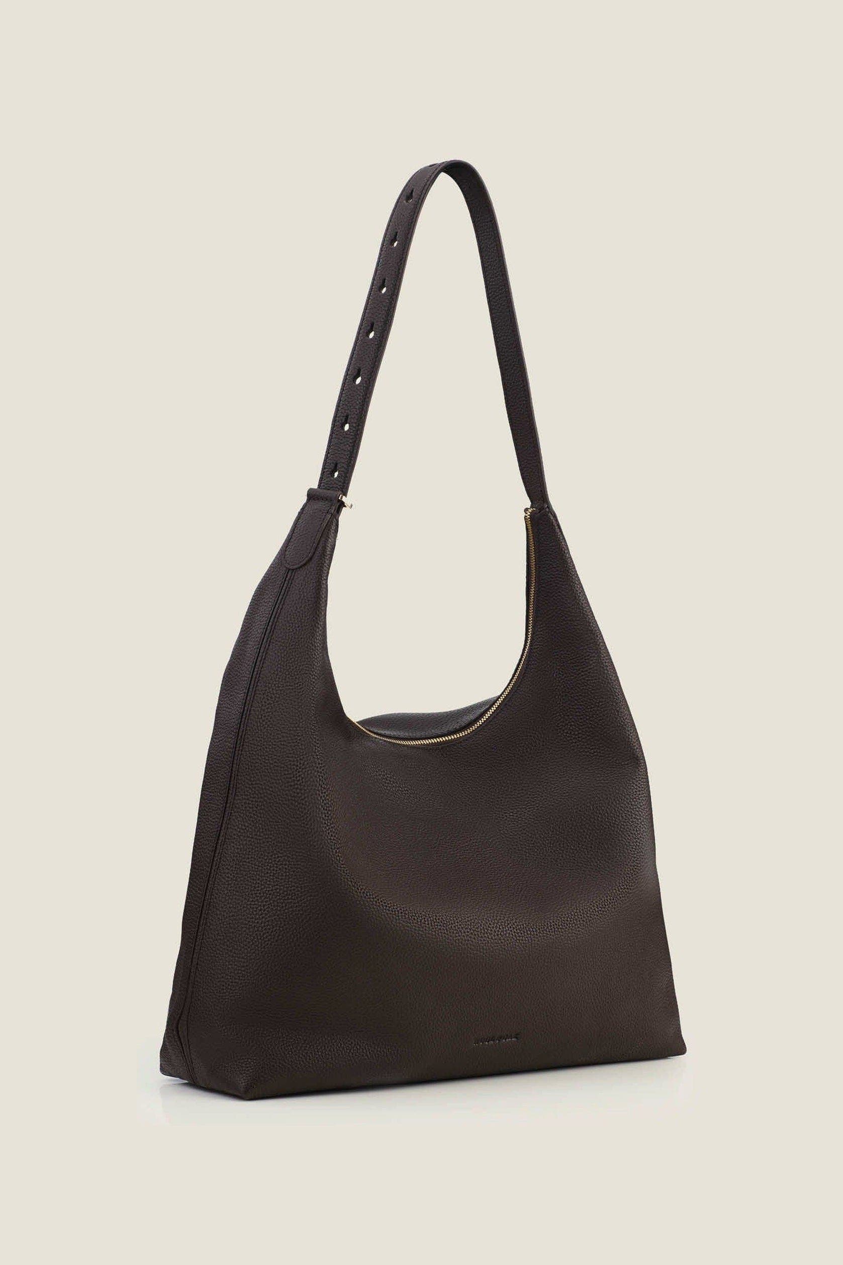 Hobo Relaxed Organized Leather Shoulder Bag, Alternate, color, Chocolate