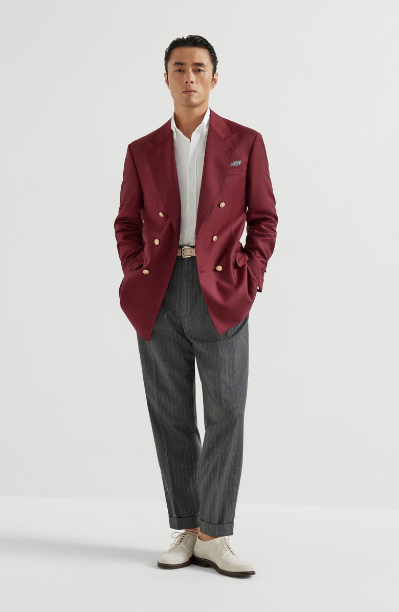 Brunello Cucinelli Virgin wool trousers, Alternate, color, Dark Grey