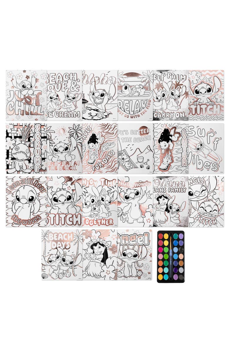 Fashion Angels Disney Stitch Watercolor Poster Set 30 Themed Pages, Alternate, color, 