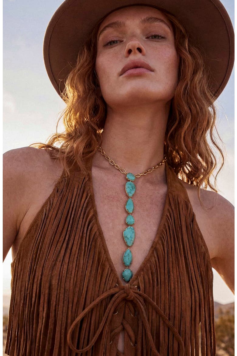 Majestic Stone Y-Necklace, Alternate, color, TURQUOISE