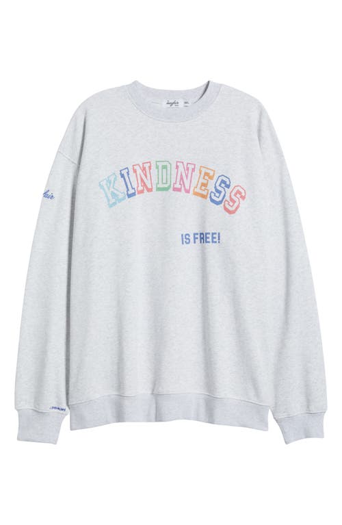 Shop The Mayfair Group Kindness Is Free Sweatshirt In Grey