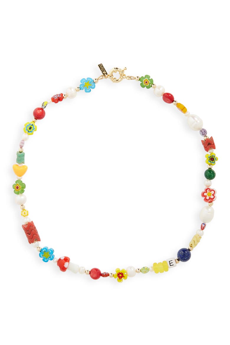 Kamp Millefiori Bead & Freshwater Necklace, Main, color, MULTI COLOR