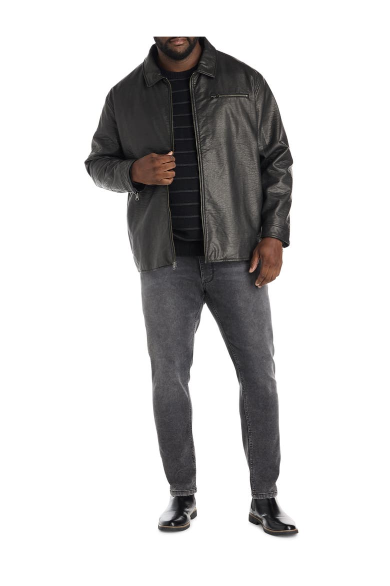 Big & Tall Moto Jacket, Alternate, color, BLACK