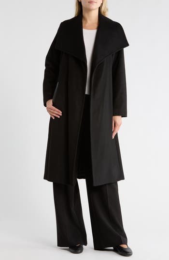 Wool Blend Longline Wrap Coat