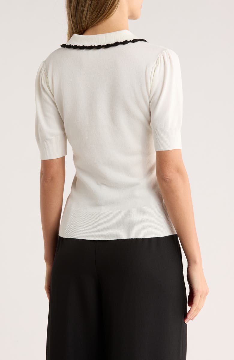 BY DESIGN Gwen Lace Trim Sweater, Alternate, color, Coconut Milk